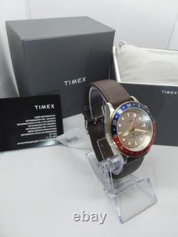 Timex GMT Silver Dial with Blue-Red Bezel Quartz Mens Watch TW2U99100