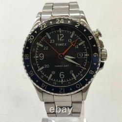 Timex Intelligent Quartz Allied Three GMT Silver Watch Used From Japan From Japa