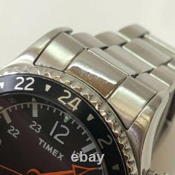 Timex Intelligent Quartz Allied Three GMT Silver Watch Used From Japan From Japa