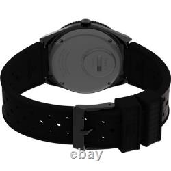 Timex Men's Watch Q GMT Quartz Black Dial Synthetic Rubber Strap Date TW2V38200