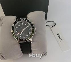 Timex Waterbury GMT 39MM Black leather strap with black dial TW2V28700