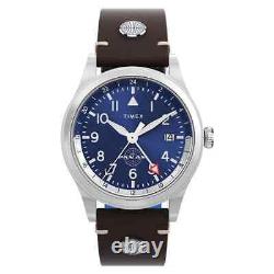 Timex Waterbury GMT x Pan Am 39mm Leather Strap Watch TW2W97300JR