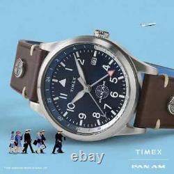 Timex Waterbury GMT x Pan Am 39mm Leather Strap Watch TW2W97300JR