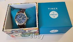 Timex Waterbury GMT x Pan Am 39mm Leather Strap Watch TW2W97300JR