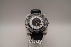 Timex World Time Reissue 39mm Leather Strap Black Dial Quartz Watch TW2V69500