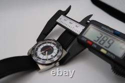 Timex World Time Reissue 39mm Leather Strap Black Dial Quartz Watch TW2V69500