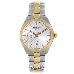 Tissot PR100 GMT Two Tone Steel Silver Dial Quartz Watch T101.452.22.031.00