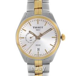 Tissot PR100 GMT Two Tone Steel Silver Dial Quartz Watch T101.452.22.031.00