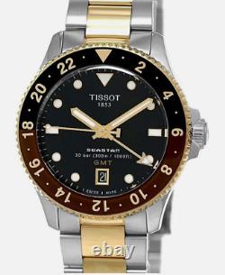 Tissot T1208522205100 Mens Seastar 1000 Root Beer GMT Watch New with Tags