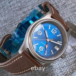 Titanium NH34A GMT Automatic Pilot Watch Men Blue 200m Waterproof Sapphire 36mm