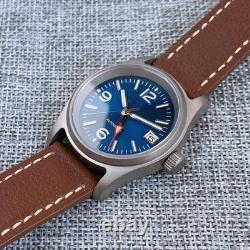 Titanium NH34A GMT Automatic Pilot Watch Men Blue 200m Waterproof Sapphire 36mm