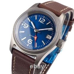 Titanium NH34A GMT Automatic Pilot Watch Men Blue 200m Waterproof Sapphire 36mm