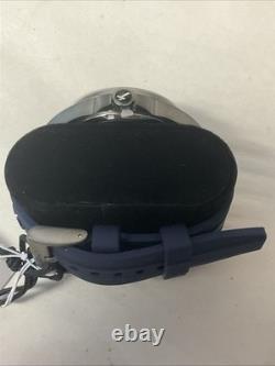 Torgoen T48 GMT ICE BLUE ION PLATED 44mm, Navy Silicone Strap NEW