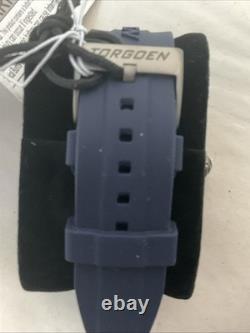Torgoen T48 GMT ICE BLUE ION PLATED 44mm, Navy Silicone Strap NEW