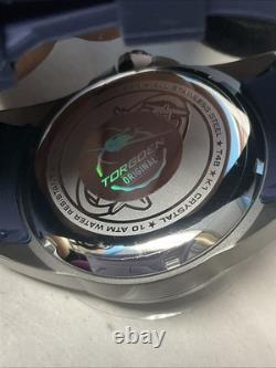 Torgoen T48 GMT ICE BLUE ION PLATED 44mm, Navy Silicone Strap NEW