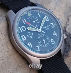 Toujours Pret GMT military field watch. Blasted stainless steel domed crystal