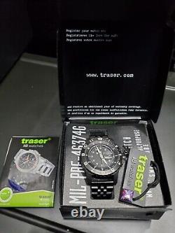 Traser P6600 H3 Tube Day Date Dual Time (GMT) PVD Bracelet with Cyclops