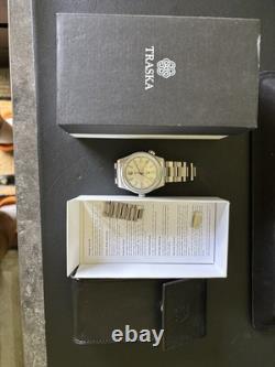 Traska Venturer GMT Steel Arctic White Dial Men's Watch 38.5 MM