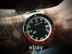 Tsovet SMT-DW42 GMT Hybrid Kinematic Automatic Blue Red Watch Limited Edition