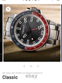 Tsovet SMT-DW42 GMT Hybrid Kinematic Automatic Blue Red Watch Limited Edition