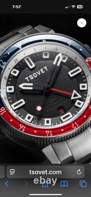 Tsovet SMT-DW42 GMT Hybrid Kinematic Automatic Blue Red Watch Limited Edition