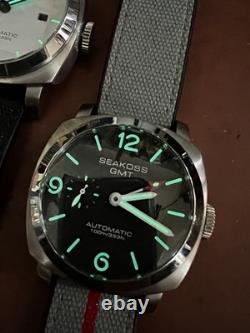 Two SEAKOSS $195 GMT AUTOMATIC, 45 MM, DATE, SAPPHIRE CRYSTAL