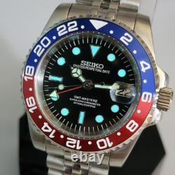 U22601 without tags SEIKO MOD PEPSI GMT SAPPHIRE CRYSTAL AUTOMATIC NH34 G2U