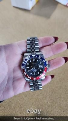 U22601 without tags SEIKO MOD PEPSI GMT SAPPHIRE CRYSTAL AUTOMATIC NH34 G2U
