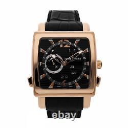 Ulysse Nardin Quadrato GMT Perpetual Auto Rose Gold Mens Strap Watch 326-90/92