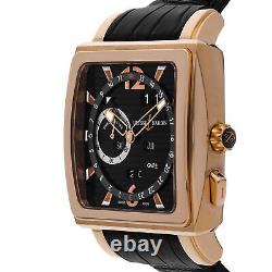 Ulysse Nardin Quadrato GMT Perpetual Auto Rose Gold Mens Strap Watch 326-90/92