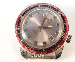 Unichron World Time Diver Gmt Compressor Ut37 17 Jewel Vintage Watch For Repair