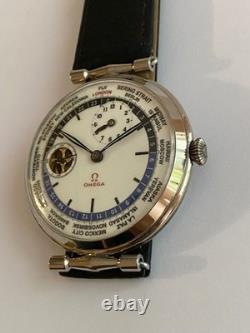 Very Rare Omega GMT World Time Men's Wristwatch Swiss Made Big Size #2