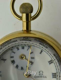 Very rare antique Omega GMT World Time, ball watch c1900's. Demonstator back, 1900