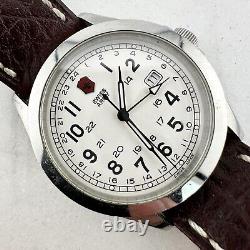 Victorinox SWISS ARMY Men INFANTRY DUAL TIME 4 HANDER GMTCream DlBrown Leather