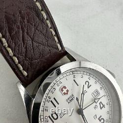 Victorinox SWISS ARMY Men INFANTRY DUAL TIME 4 HANDER GMTCream DlBrown Leather