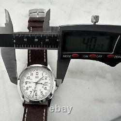 Victorinox SWISS ARMY Men INFANTRY DUAL TIME 4 HANDER GMTCream DlBrown Leather