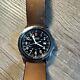 Victorinox SWISS ARMY Men Quartz GMT, 4 HANDER Brown Leather Strap. RARE