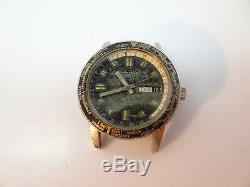 Vintage 1969 Caravelle World Time Gmt Pilot Diver Auto Watch Runs To Restore