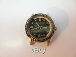 Vintage 1969 Caravelle World Time Gmt Pilot Diver Auto Watch Runs To Restore