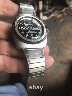 Vintage 1970's Chateau Men Rally GMT World Timers Diver Watch Needs Service