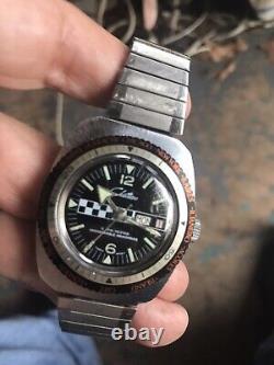 Vintage 1970's Chateau Men Rally GMT World Timers Diver Watch Needs Service