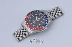 Vintage 1984 Rolex GMT Master Swiss Watch Jubilee Pepsi Bezel Black Dial 16750