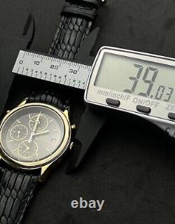Vintage 1990 SEIKO GMT World Timer Mens 38mm Quartz Watch Gold Alarm Date Chrono