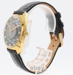 Vintage 34mm Paul Garnier World Time GMT Disk Men's Mechanical Wristwatch #2 NOS