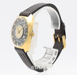 Vintage 34mm Paul Garnier World Time GMT Disk Men's Mechanical Wristwatch #3 NOS