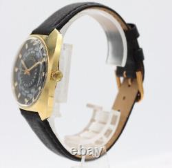 Vintage 34mm Paul Garnier World Time GMT Disk Men's Mechanical Wristwatch NOS