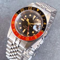 Vintage 38mm 200M Dive NH34 GMT Automatic Watch Men Sapphire Steel Bracelet 2024