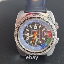 Vintage Arios Mechanical Gmt Mens 40mm Watch