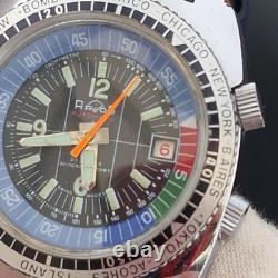Vintage Arios Mechanical Gmt Mens 40mm Watch