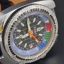 Vintage Arios Mechanical Gmt Mens 40mm Watch